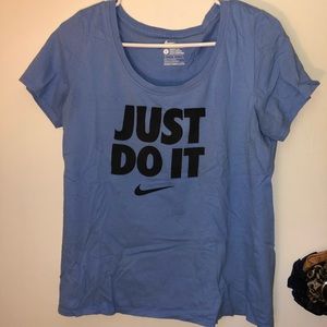 The Nike Tee Athletic Cut Blue Shirt Just Do It